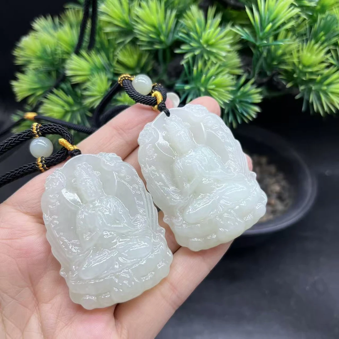 【玉经纶】-21690/HQ20-和田玉观音吊坠--多样性发其一49*36*11