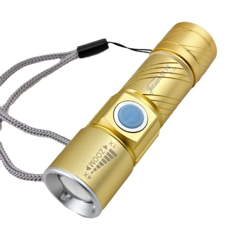 USB手电筒充电式照灯充电变焦强光Q5日用501居家迷你