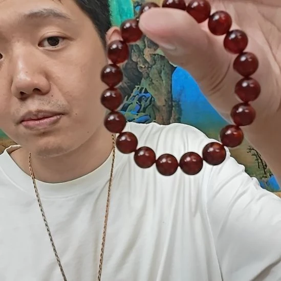 未镶嵌血珀手链萝**子