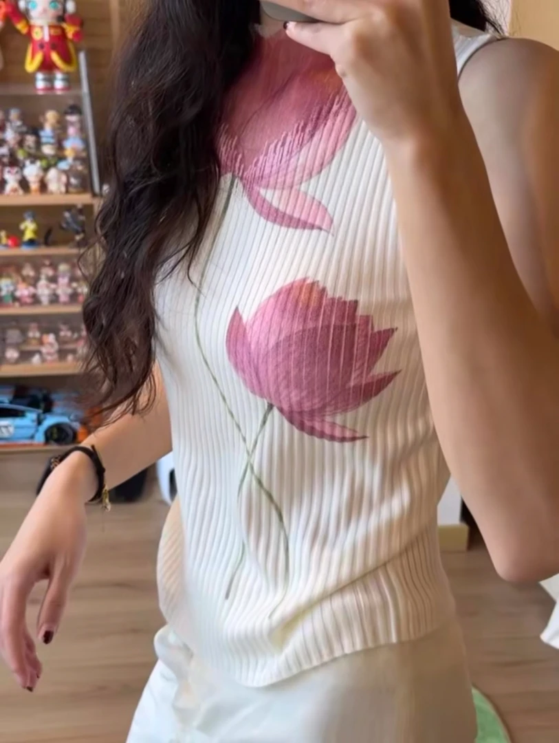 中式美学谭风小众自制国风修身荷花上衣