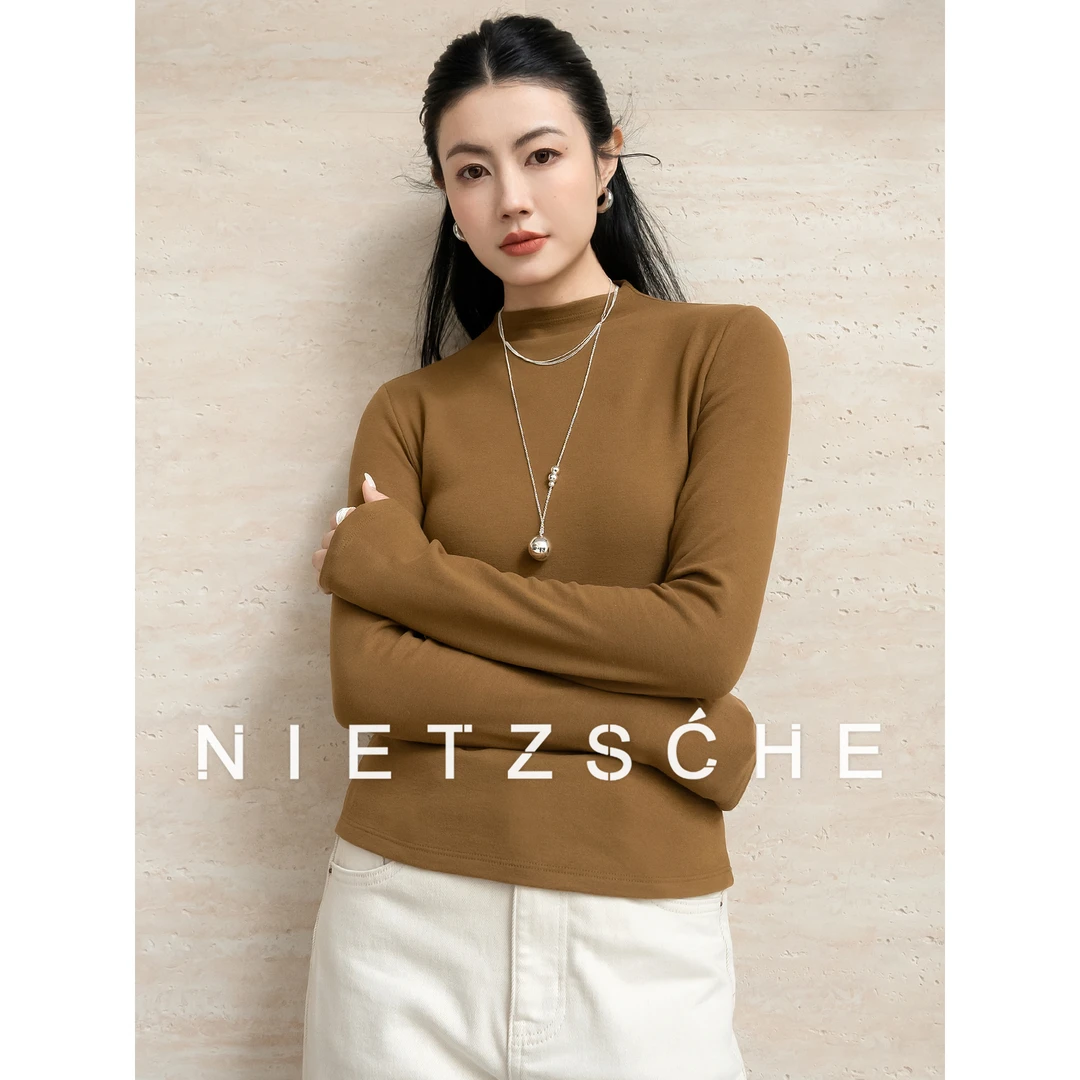 尼采 官方直营｜热能打底衫｜再生纤维 经典百搭半高领女打底62122