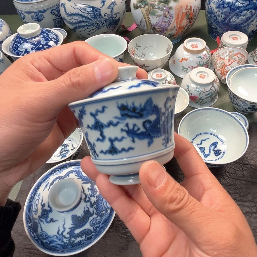 杯鱼*宇青花瓷器青花瓷器