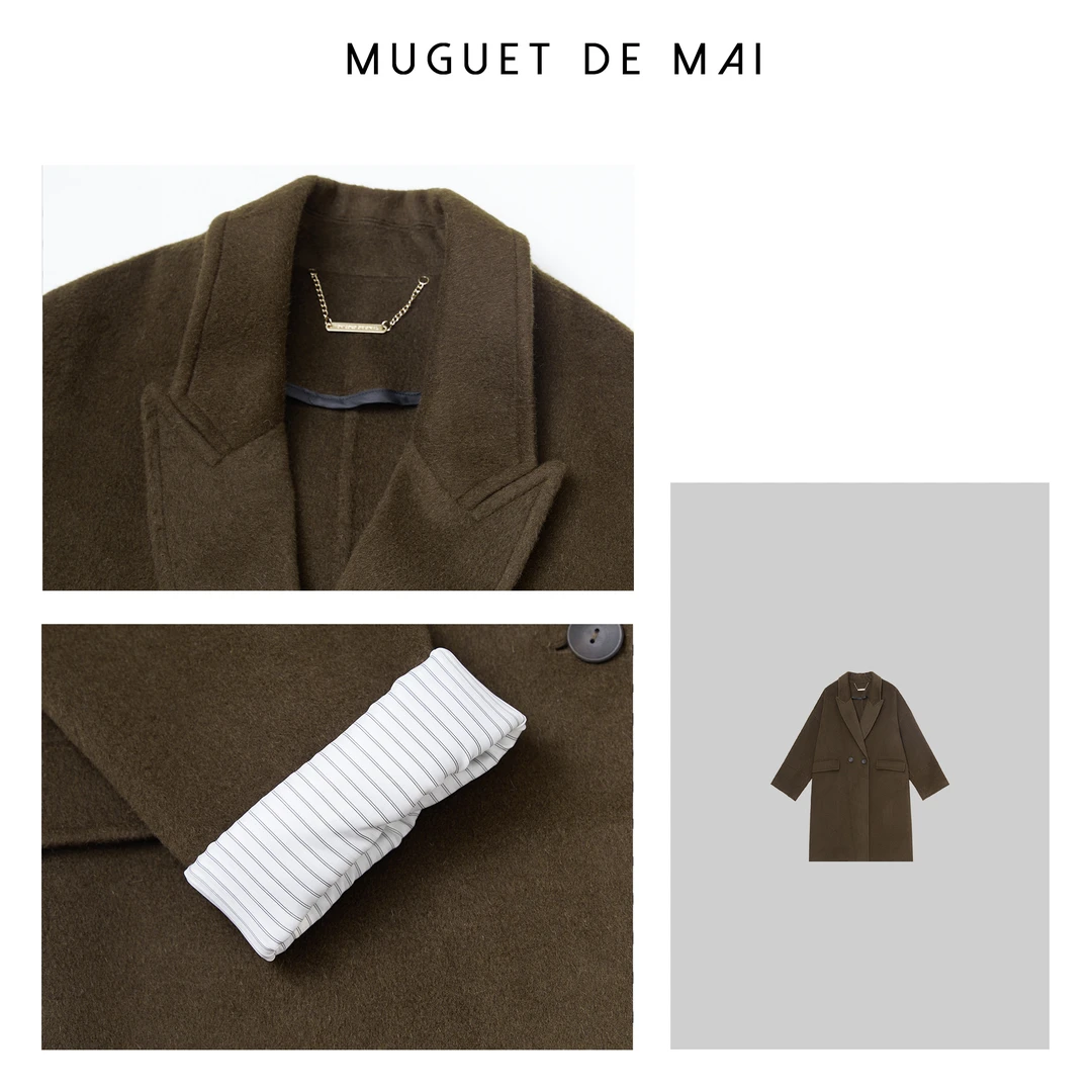 长款双面呢大衣 深林绿LY3DSN139