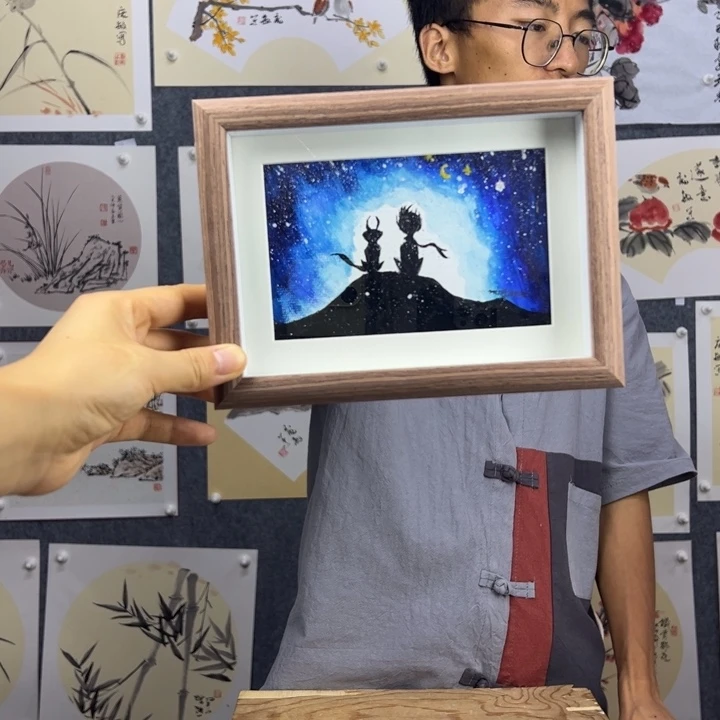 丙烯画纯手绘小王子【12*17】送框