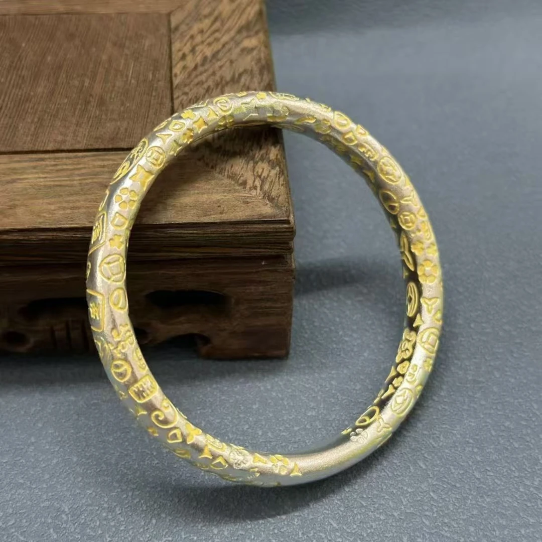 足银9999实心精品手镯30g(无礼盒) 货号001