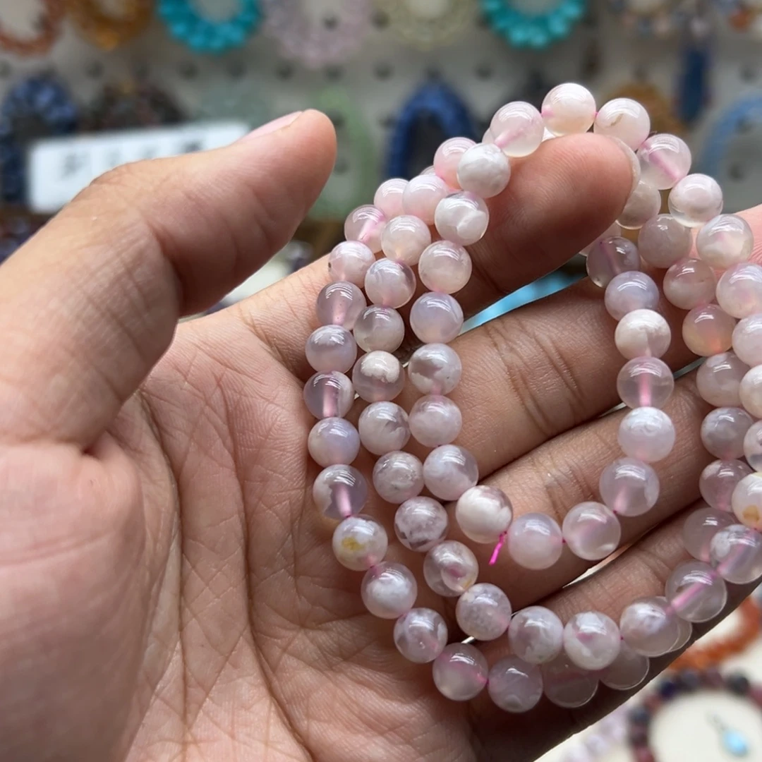 未镶嵌手链水晶樱花玛瑙三圈