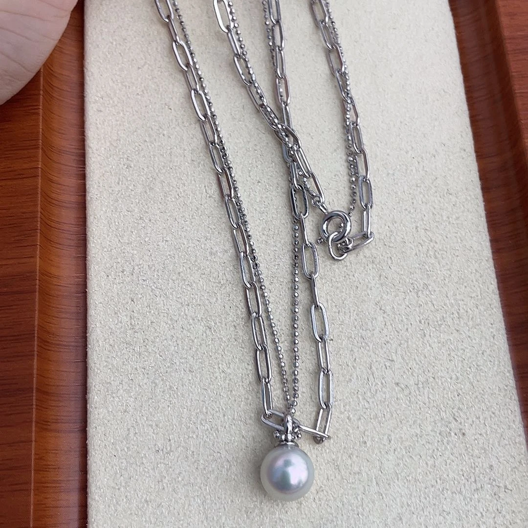 颈饰银S925镶嵌海水珍珠