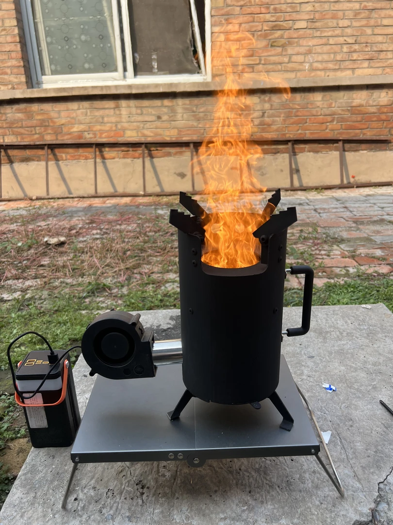 家用户外无烟气化柴火炉便携式适合露营钓鱼野炊家用做饭的猛火炉