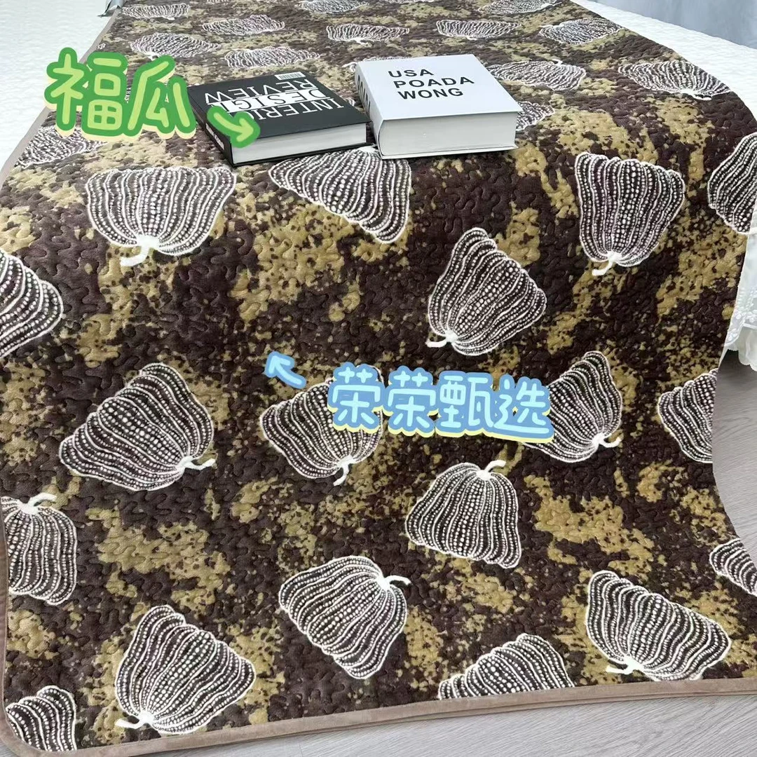【秋冬新品】福瓜-唐锦绒牛奶绒圆角床盖【200*220】亲肤舒适可机洗