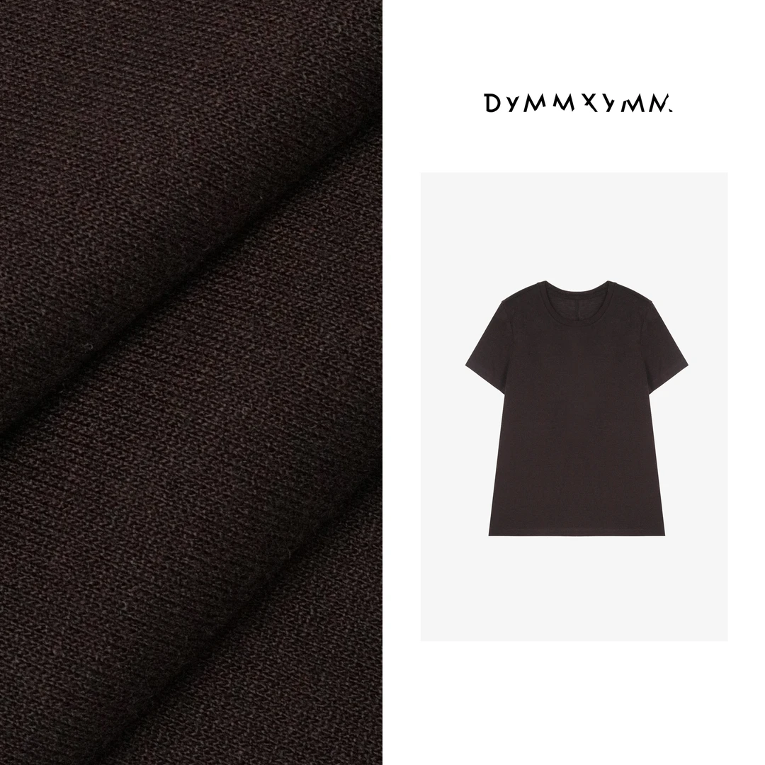 【DYMMXYMM】-夏款极简风休闲净版亚麻莱赛尔混纺五色短袖T-W25750