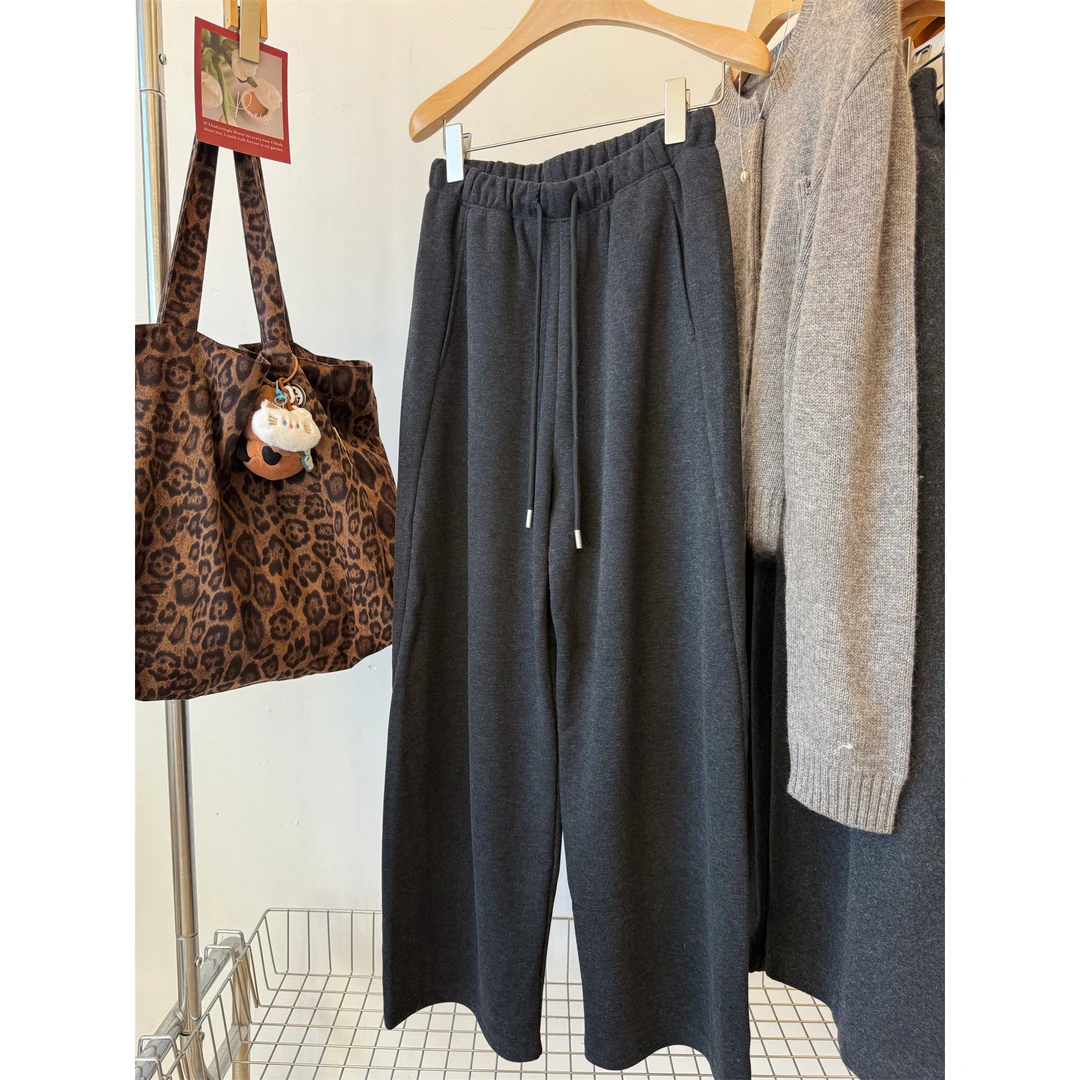 胖妹妹240斤大码柔软巨显瘦宽松抽绳休闲裤女秋冬新款长裤直筒裤