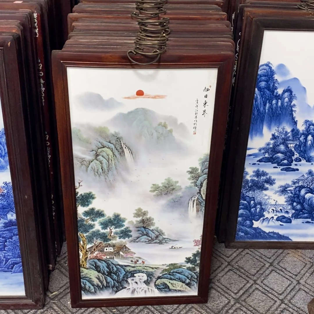 瓷片86*46*1景德镇瓷板画柴窑烧制
