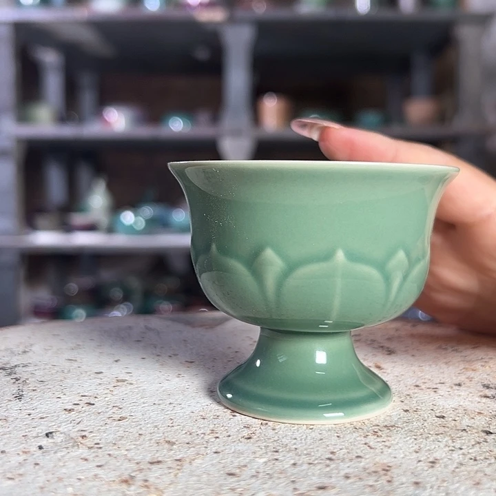 瓷片钧瓷小摆件杯子668