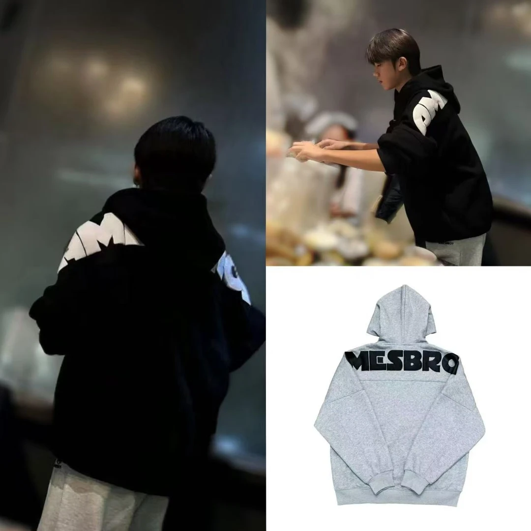 [N]黑灰两色后背字母背影杀奥粒绒戴帽儿童加绒保暖卫衣(暖暖）