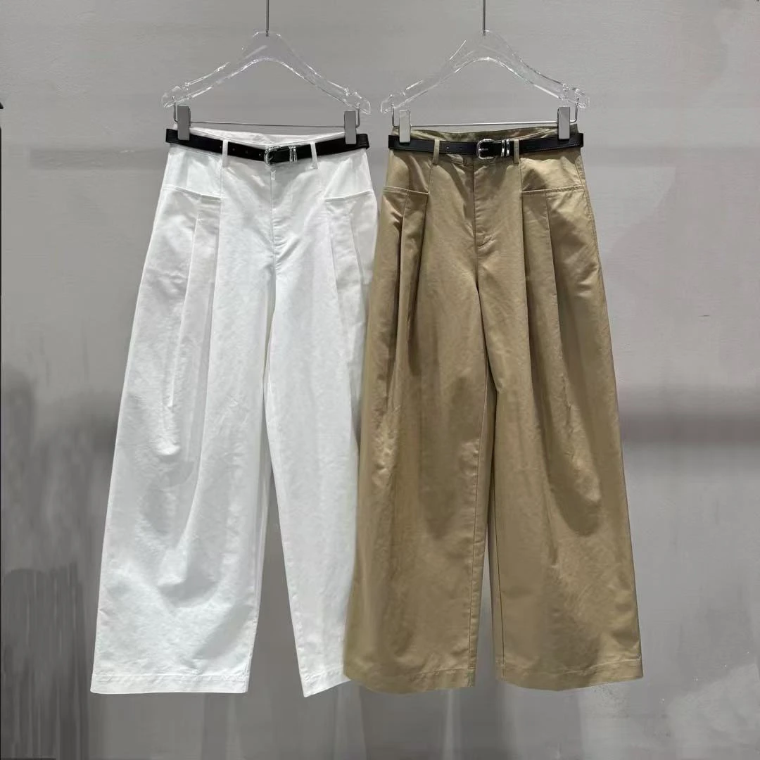 2025年新款百搭棉质阔腿直筒宽松裤3035