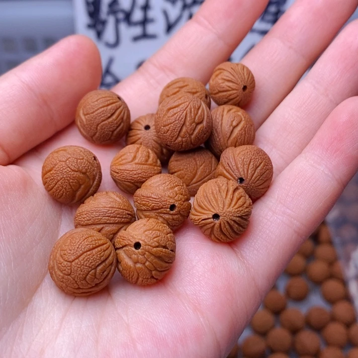 手串桃核野生满天星 13mm左右 20颗 （打孔）