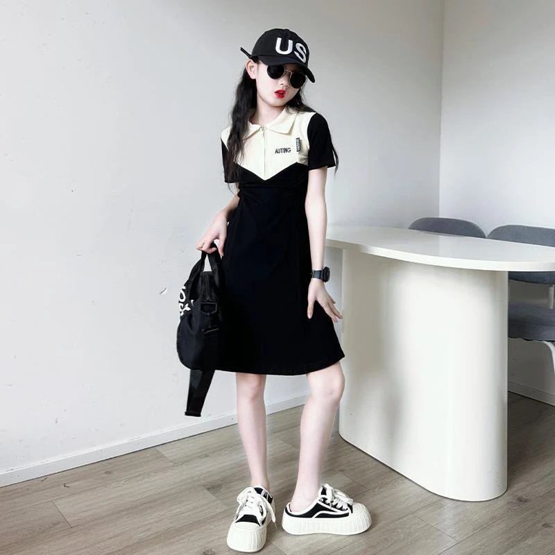 范哲萨女童夏日连衣裙2025新款儿童小香风裙子夏装女大童夏季裙穿