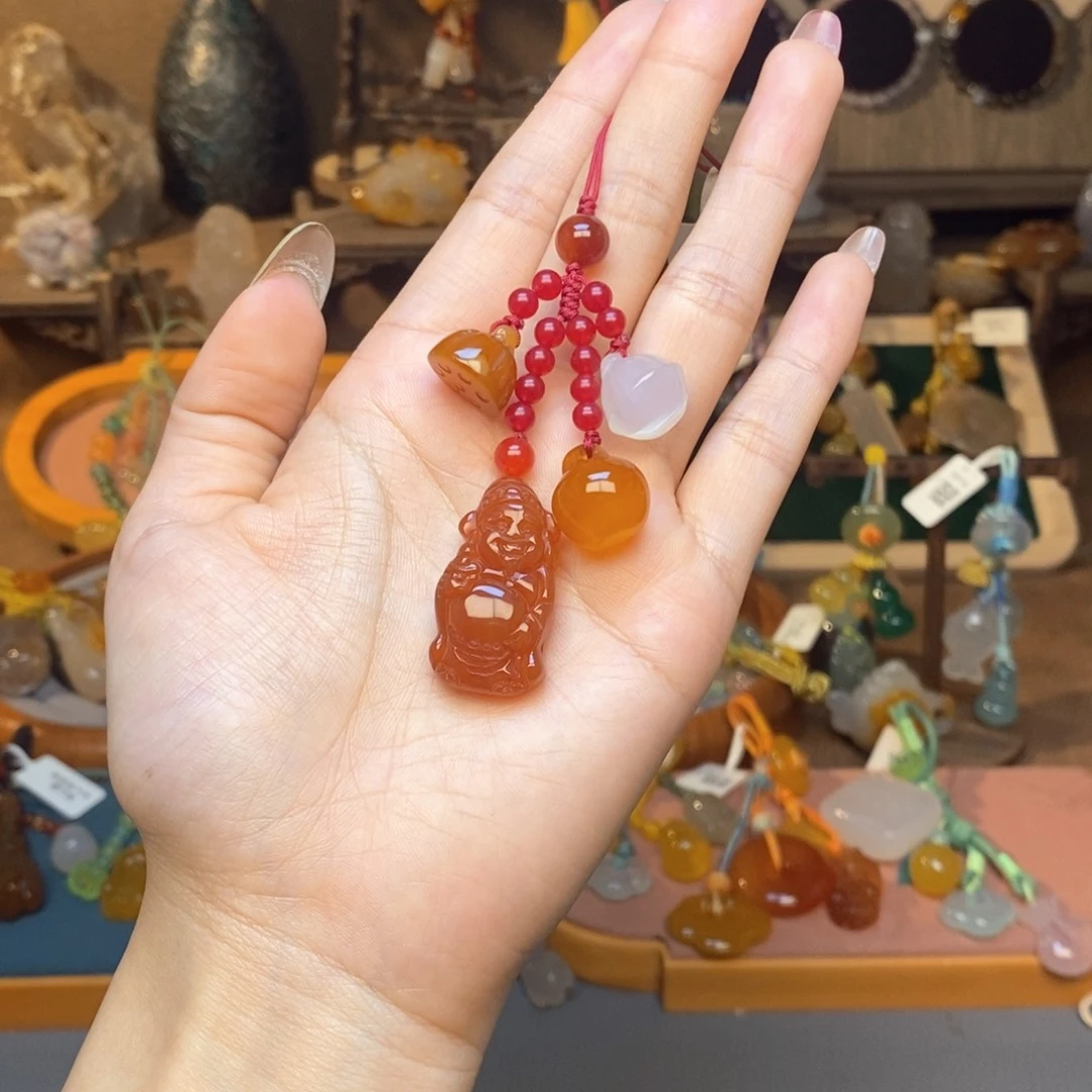 未镶嵌车挂玛瑙/玉髓挂件