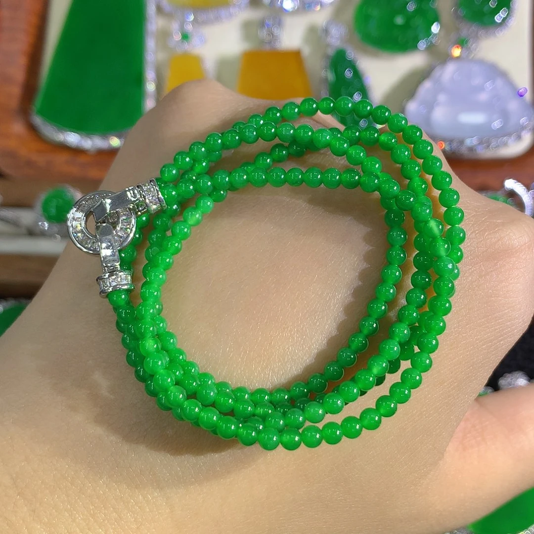 翡翠未镶嵌颈饰小米珠