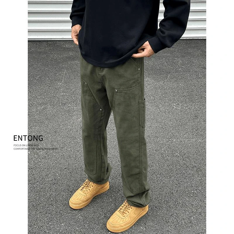 轻奢痞帅男装2025新款爆款裤子男款工装裤春秋美式潮牌休闲直筒裤