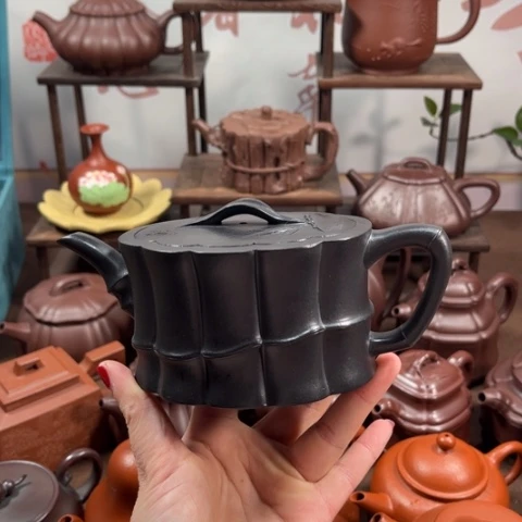 紫泥茶壶足**派原矿小红泥焐灰微瑕