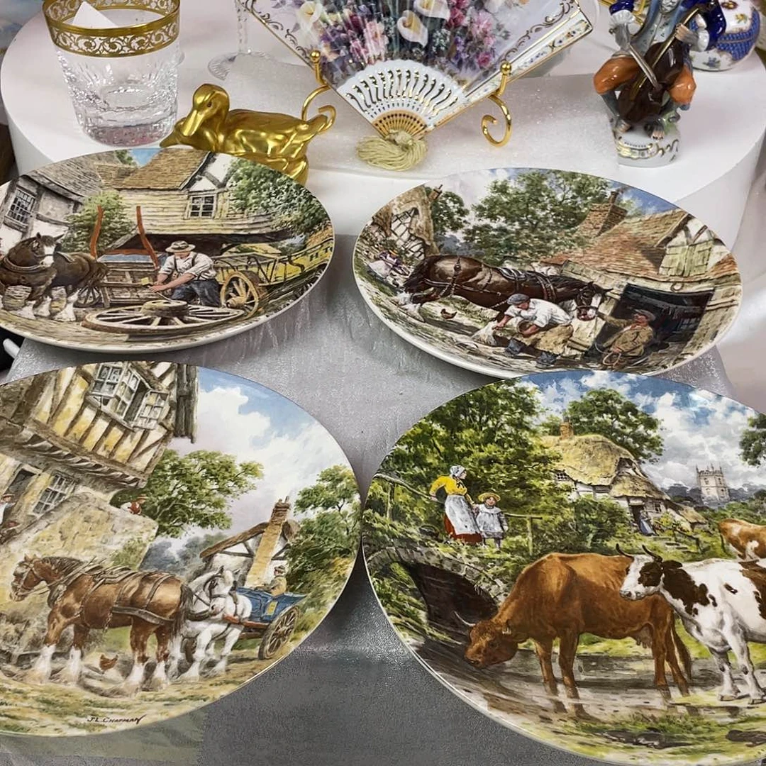 瓷片欧瓷咖啡杯水晶杯摆件