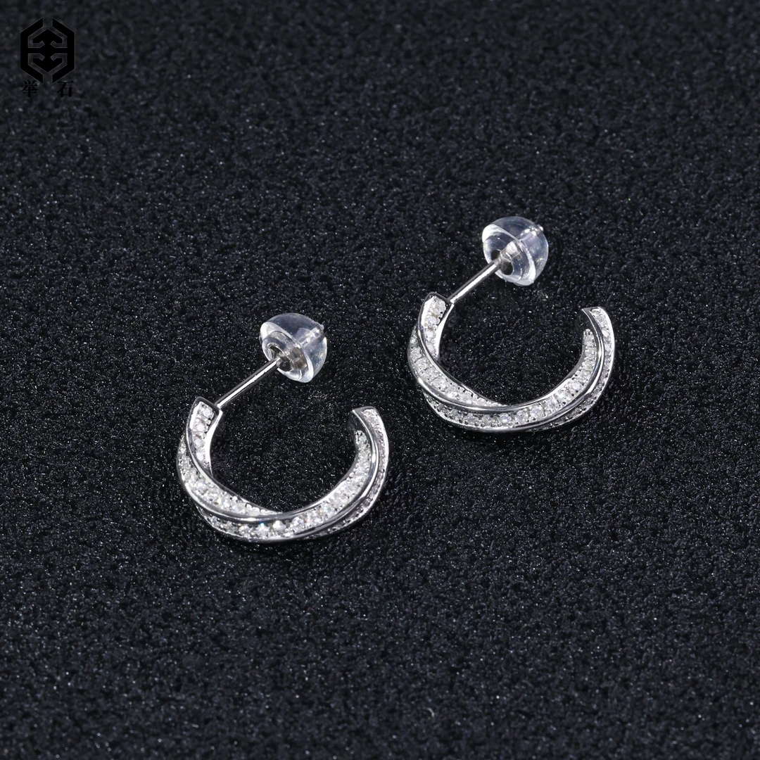 925银莫桑石银制品 【举石】X07-9819-162莫桑钻耳饰（一对/多样性）E