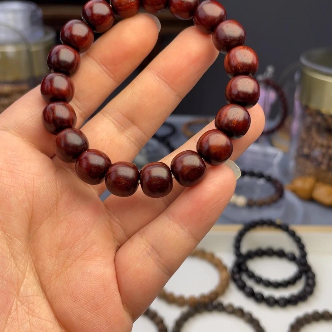 小叶紫檀手串/手链10*11老形珠极限弧小叶紫檀