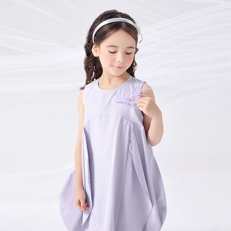 B.Duck女童可爱女宝儿童连衣裙无袖夏季礼服小黄鸭洋气儿童裙女孩