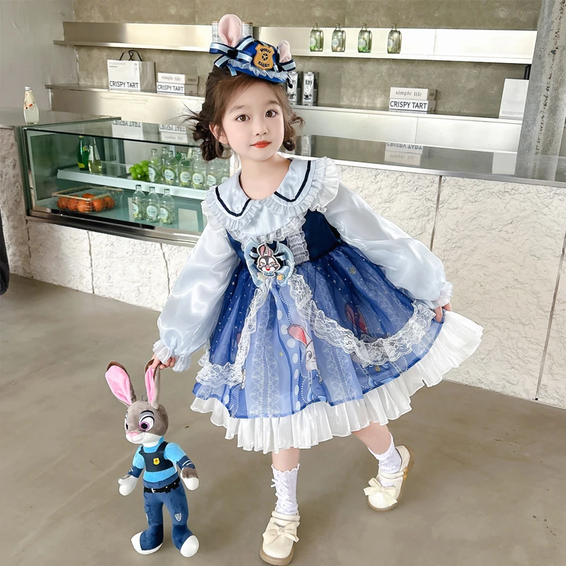 朱迪兔子警官洛丽塔公主裙女童2025款儿童女孩洋气生日礼服蓬蓬裙