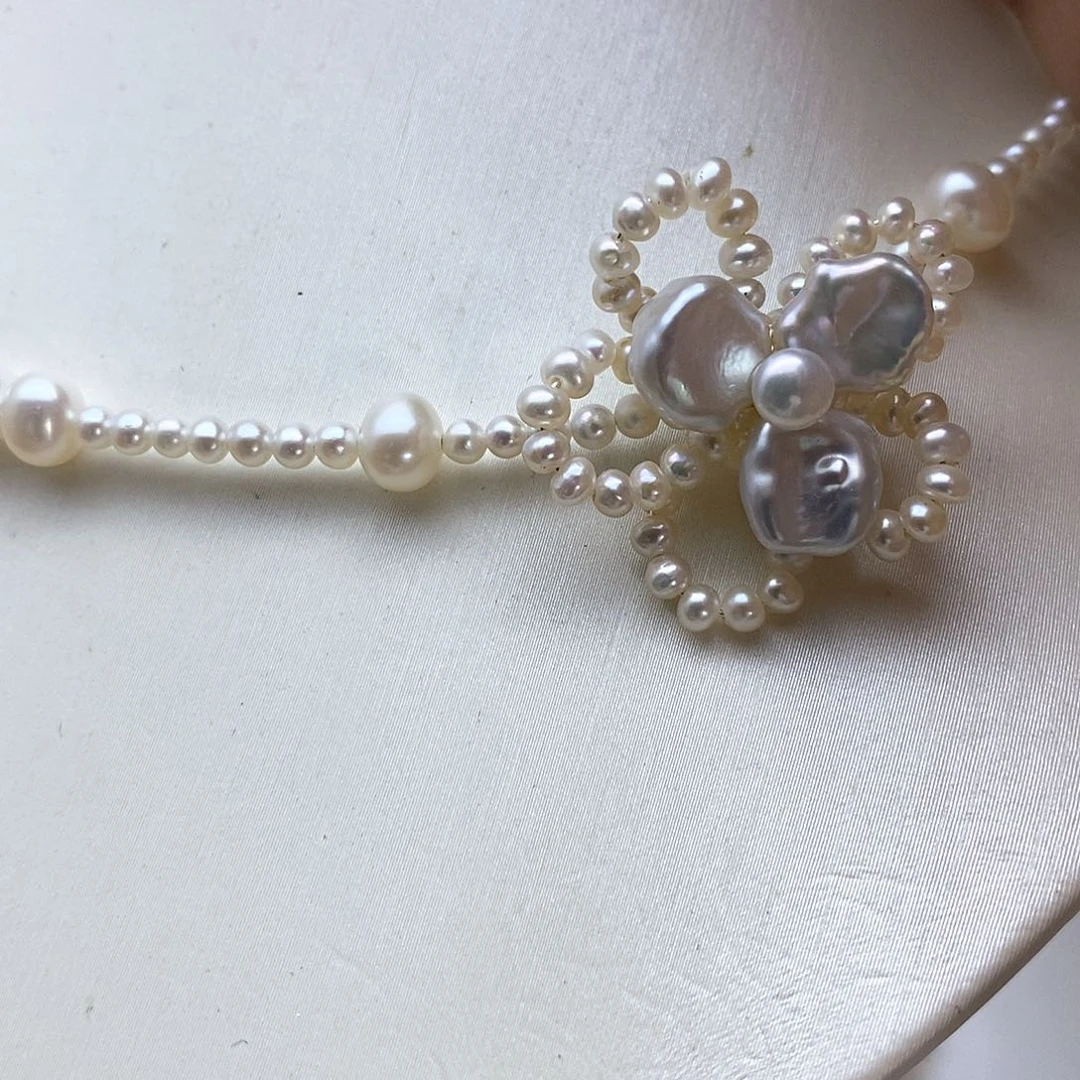 钱***了合金淡水珍珠项链