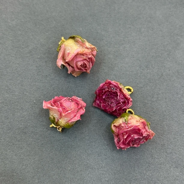 C255粉紫色玫瑰永生花吊坠多样性发一2629