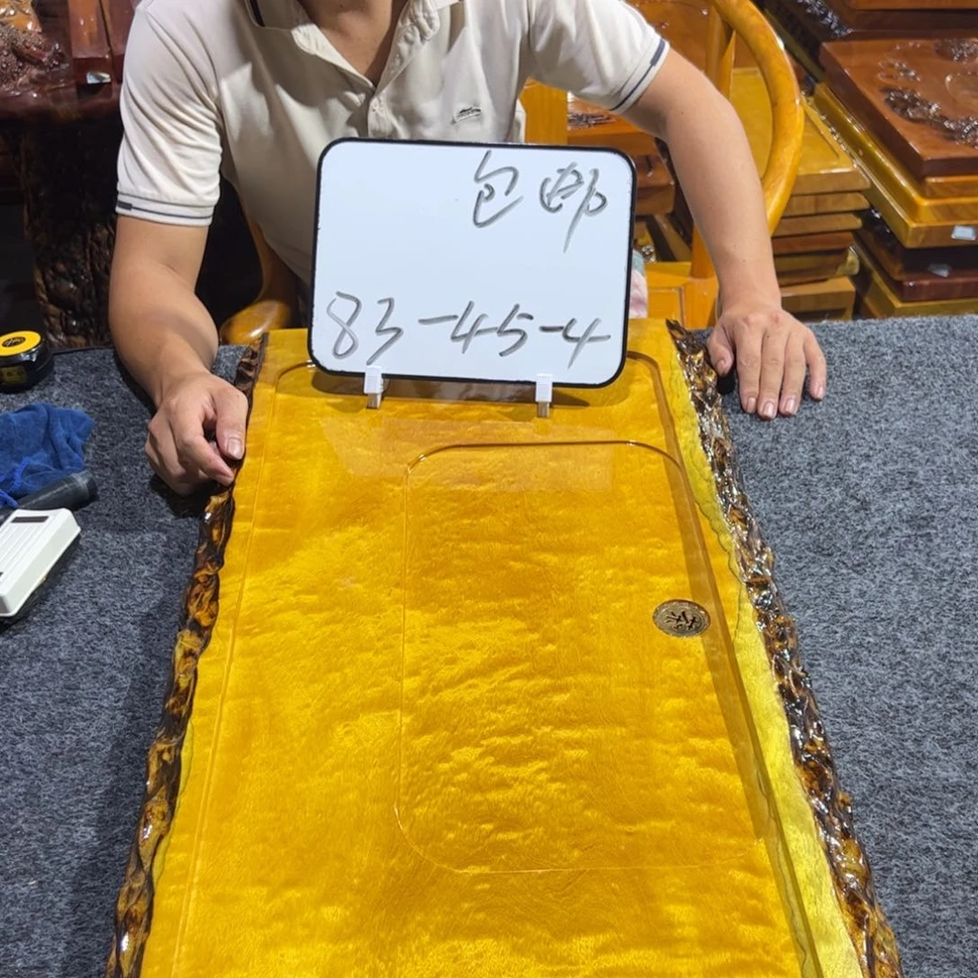 缅甸大叶金丝楠实木茶盘