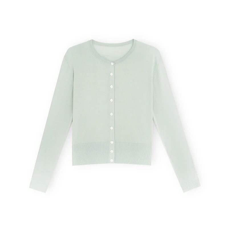 【桑蚕丝+莱赛尔】夏季薄款防晒开衫轻奢长袖显瘦圆领针织外搭