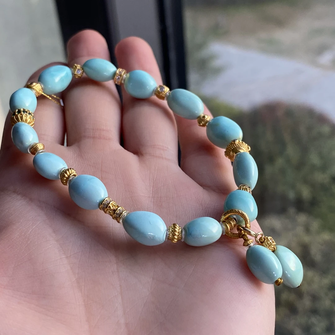 天然原矿绿松石精品手链