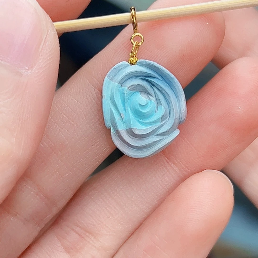 绿松石珠宝奇石18K金镶嵌