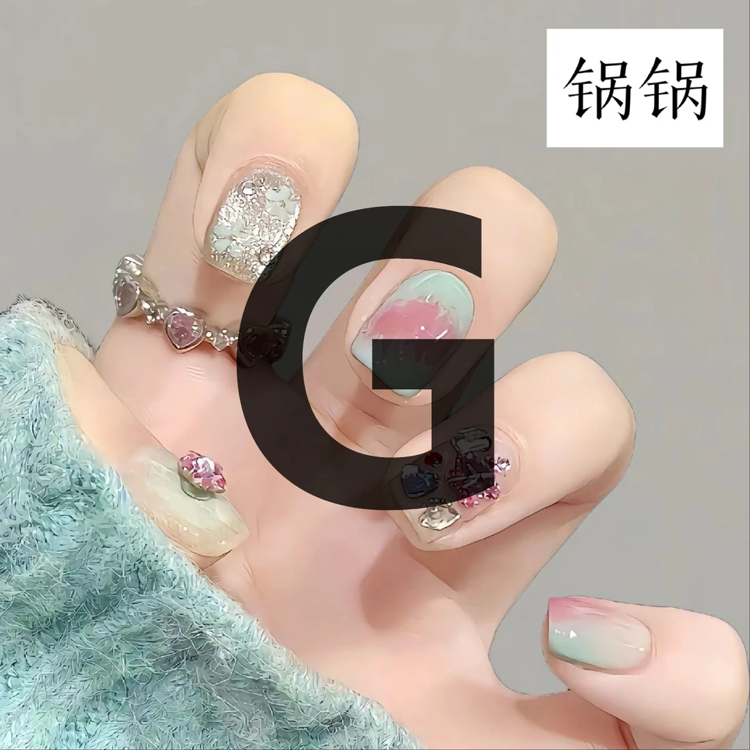 【G401-500】纯手工穿戴甲短款日常通勤学生上班族纯欲系高级裸色