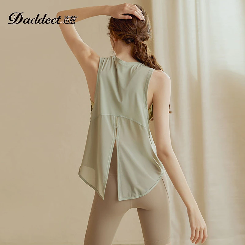 宽松速干运动美背网球背心女跑步无袖健身上衣美背运动服无痕