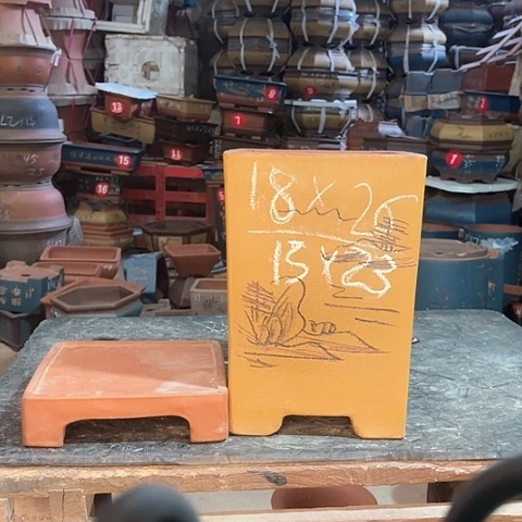 紫砂花盆高四方盆一个