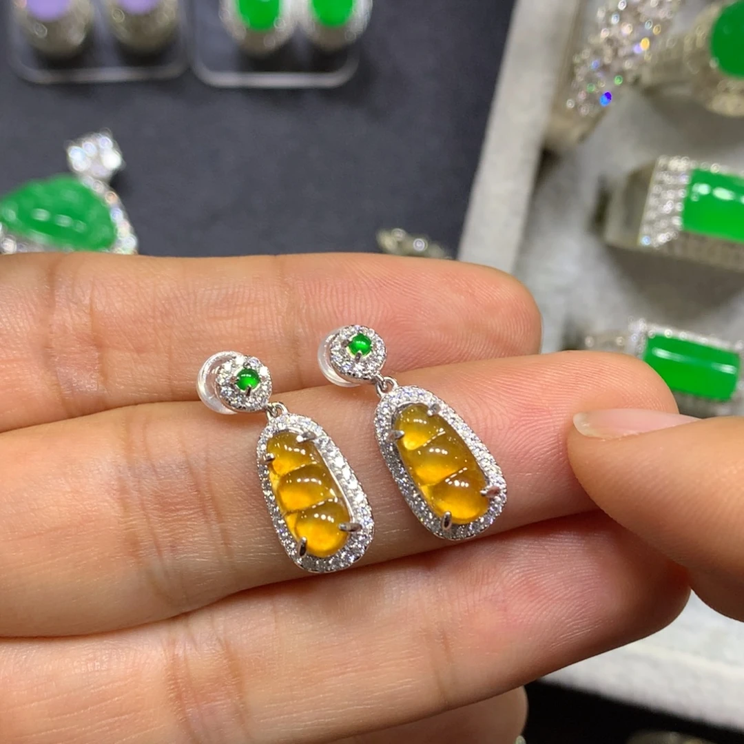 翡翠银S925镶嵌戒指买断不退