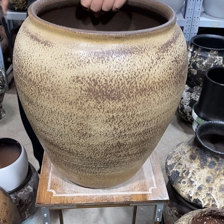 紫砂花盆口28高度40复古色888