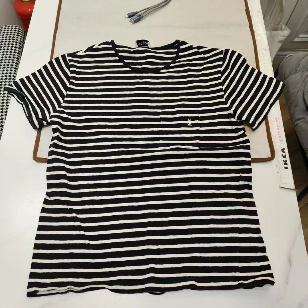 95新 YSL/圣罗兰 麦殿/纯棉衬衫A级黑白/250303ZMPTD17