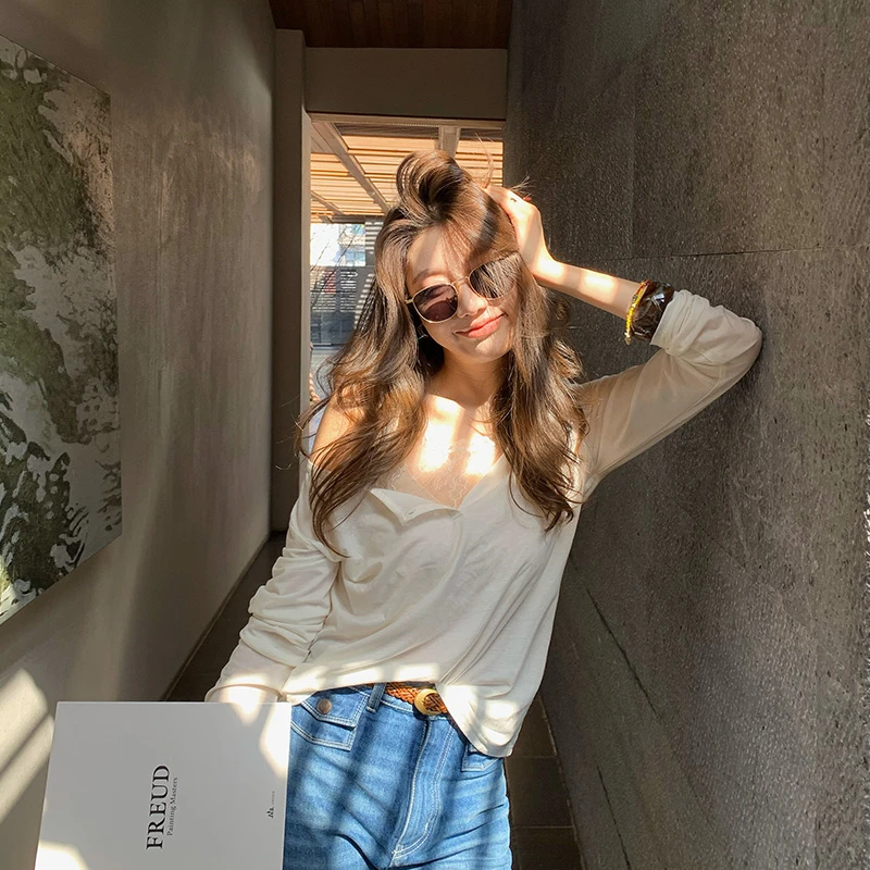 【ALONE SAVOR】羊毛混纺亲肤基础百搭吊带假两件打底小衫J080