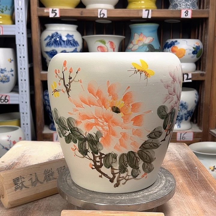 陶苹果牡丹师傅陶瓷