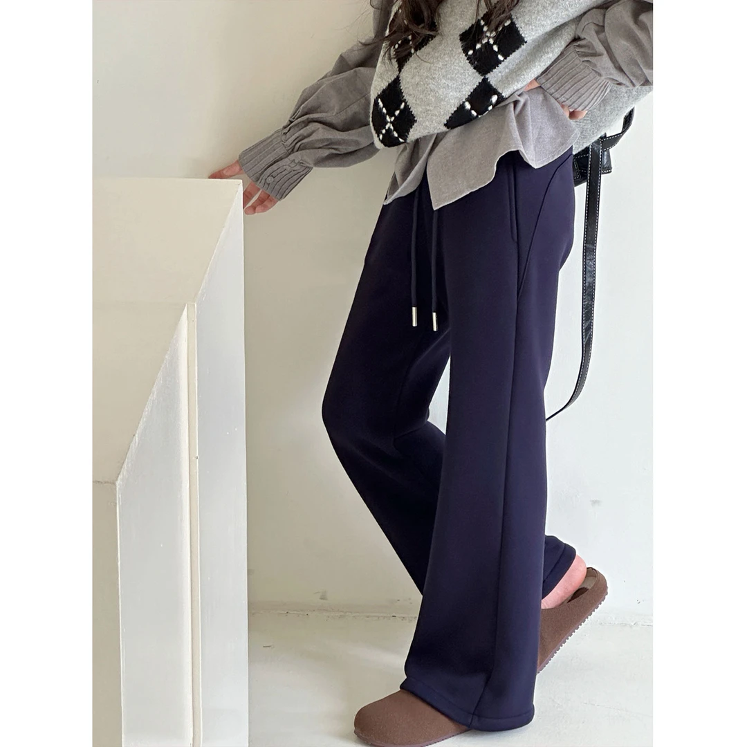 K30052孙小美韩系女童阔腿休闲裤2025新款秋冬装儿童加绒加厚裤子