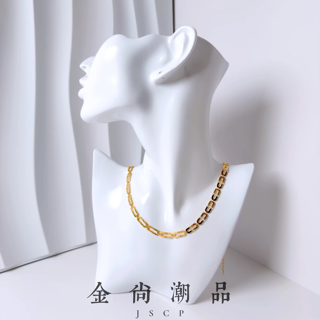 【U形拼接蹦迪项链】足金999黄金5G无氰工艺蹦迪项链
