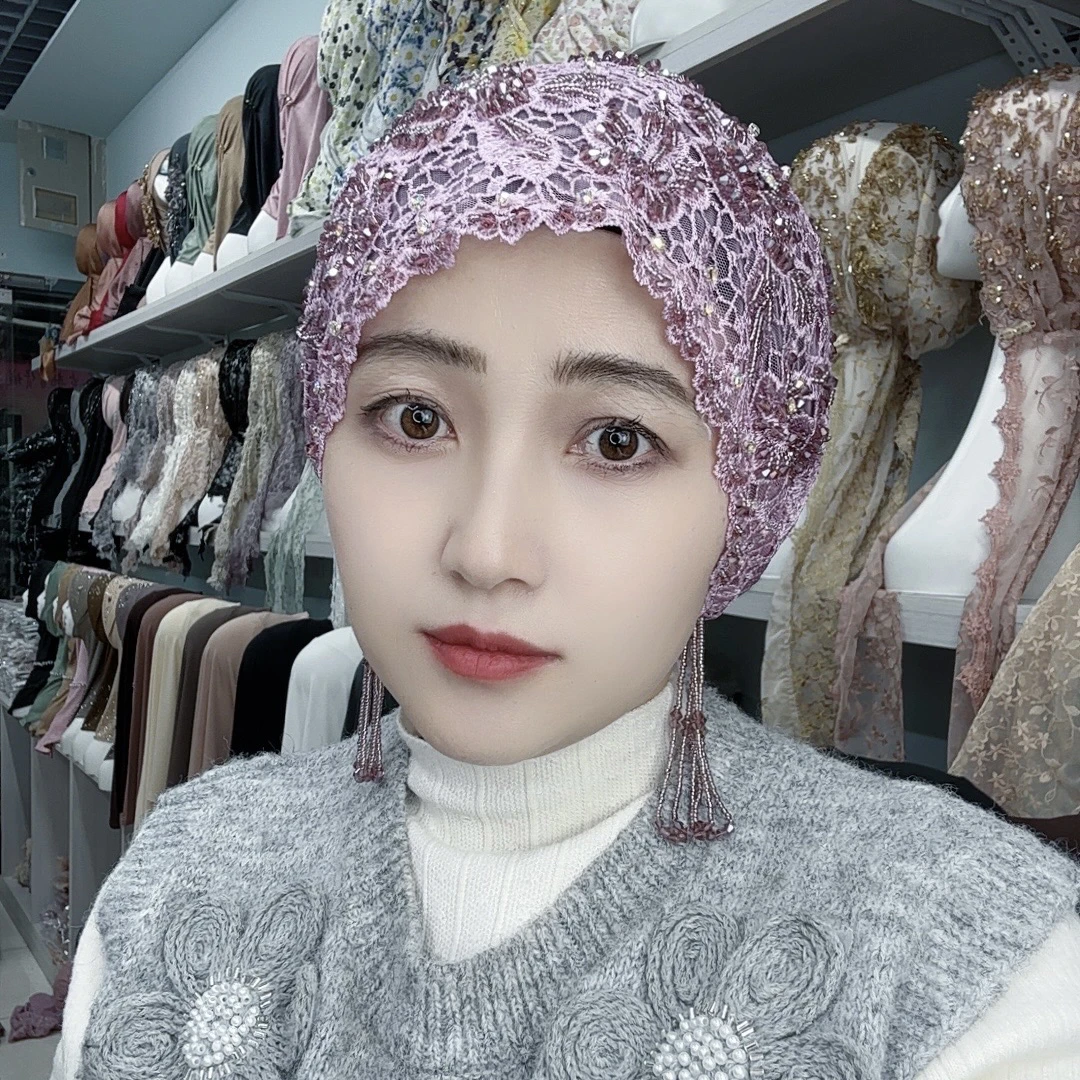 水溶绣花流苏帽子手工款