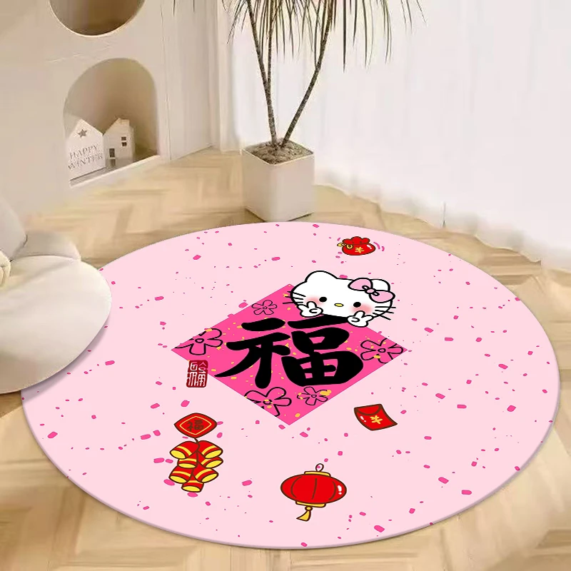 仿羊羔绒加厚圆形毛绒床边毯化妆椅毯卧室地毯创意儿童房