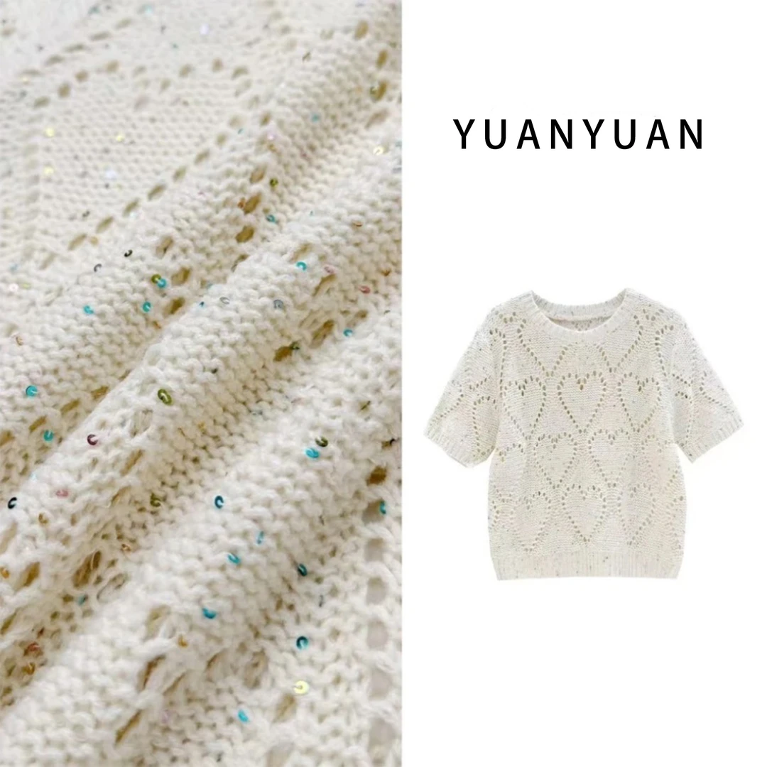 媛媛推荐【爱心】2025早春新款时尚气质口空套头短毛衣B1013