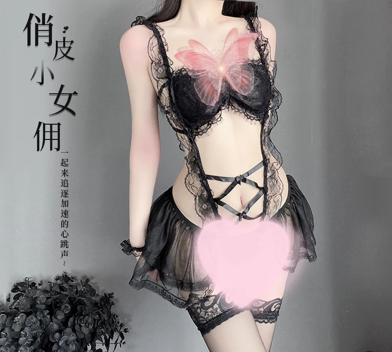 （做你的喵no退no换）性感透视连衣裙蕾丝连体睡裙